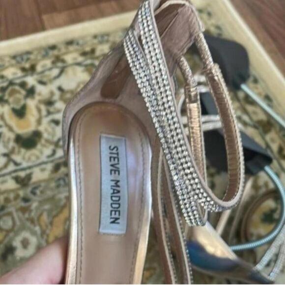 Steve Madden Sweetest Copper and Rhinestone Formal Wedding High Stiletto heels - Picture 9 of 12